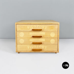 Cassettiera da cucito Filofort in legno chiaro, 1960 ca.