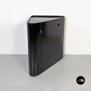 Mobile bar angolare in legno nero, 1980 ca.