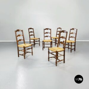 Sedie in paglia e legno, fine 1800 ca.