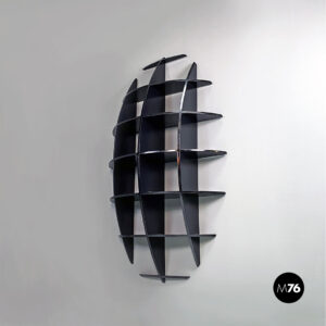 Libreria in legno nero, 1980 ca.