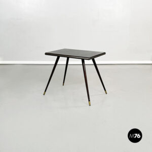 Tavolo da caffè in legno e ottone,  1950 ca.