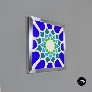 Quadro con cornice in acciaio cromato, 1970 ca.