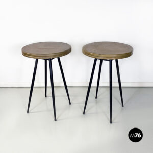 Tavoli da bar in metallo verde e nero, 1950 ca.