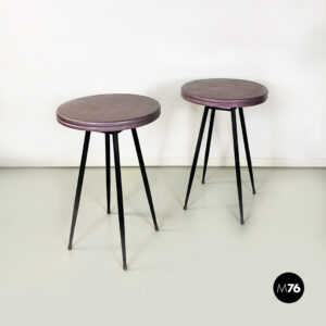 Tavoli da bar in metallo viola, 1950 ca.