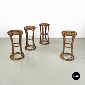 Sgabelli alti in rattan,  1960 ca.