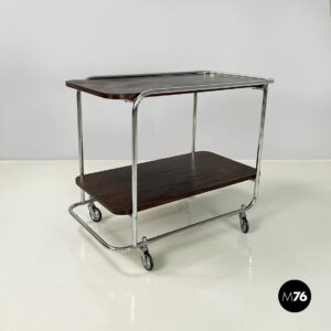 Carrello in legno e metallo, 1940 ca.