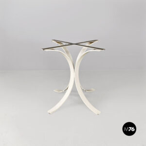 Base per tavolo in acciaio curvato bianco, 1970 ca.
