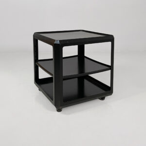 Carrello in legno nero, 1970 ca.