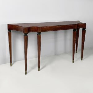 Consolle in legno e ottone, 1950 ca.