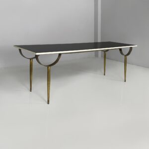 Consolle in legno e ottone, 1980 ca.