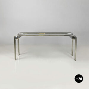 Consolle in vetro e acciaio, 1970 ca.