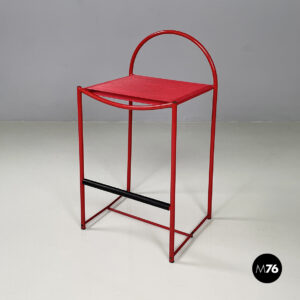 Sgabello in metallo e scooby rosso, 1980 ca.