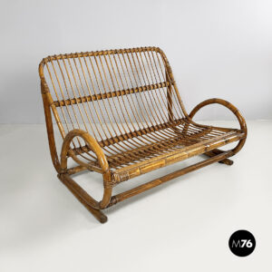 Panca in rattan, 1960 ca.