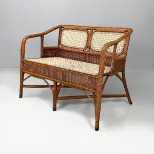 Panca in rattan, 1960 ca.