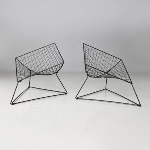 Poltrone in metallo nero, 1990 ca.