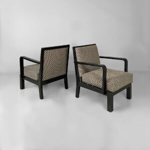 Poltrone in tessuto e legno, 1930 ca.